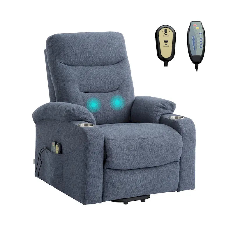Fauteuil inclinable de massage électrique rembourré Clihome avec porte-gobelet