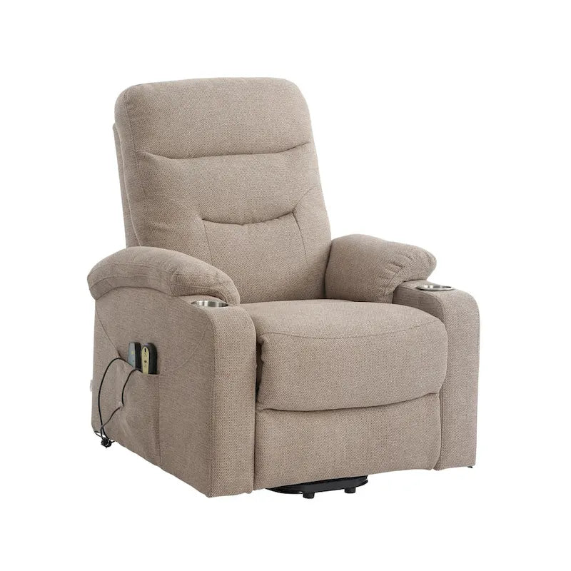 Fauteuil inclinable de massage électrique rembourré Clihome avec porte-gobelet