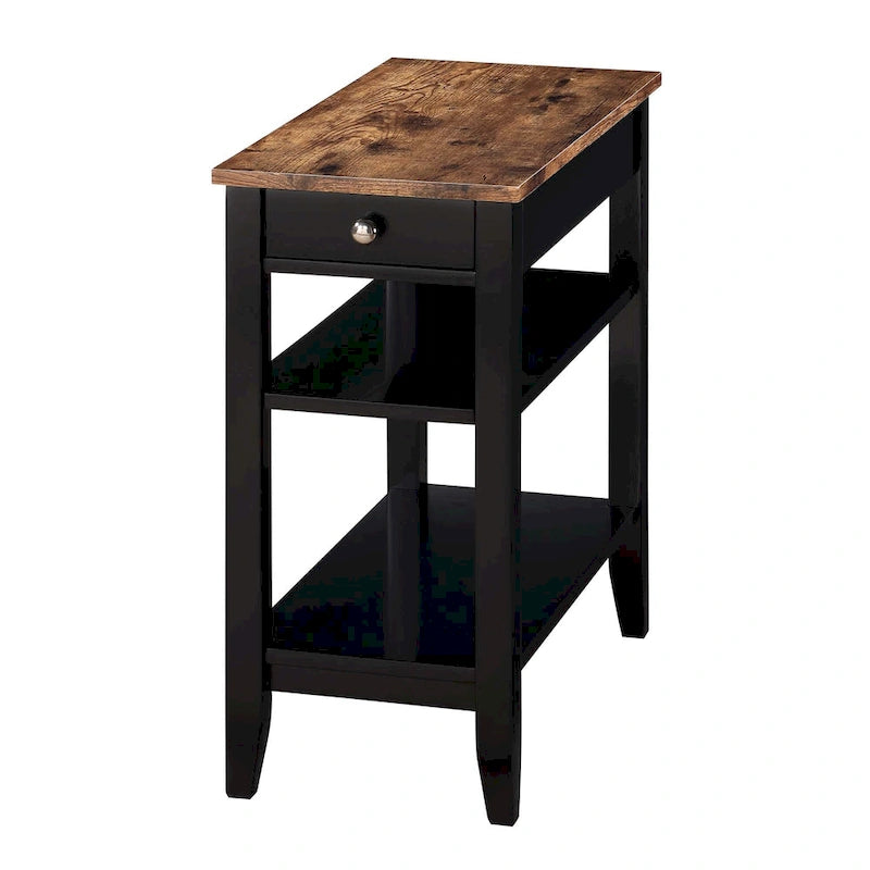 Table d'appoint de chevet à 1 tiroir et étagères American Heritage de Convenience Concepts