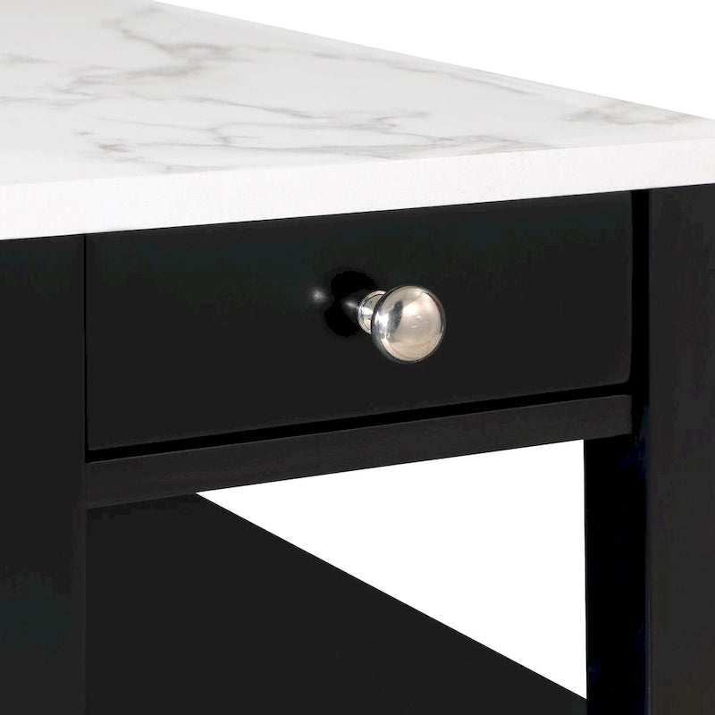 Table d'appoint de chevet à 1 tiroir et étagères American Heritage de Convenience Concepts