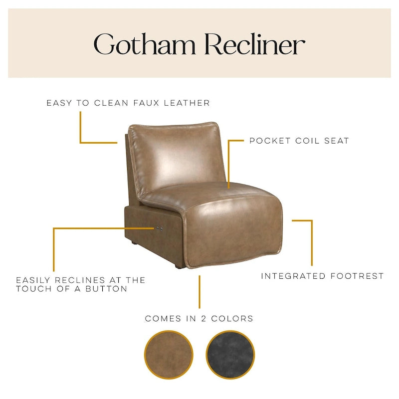 Fauteuil inclinable motorisé Gotham de Cortney's Collection