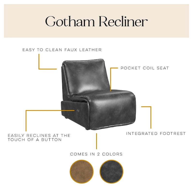 Fauteuil inclinable motorisé Gotham de Cortney's Collection