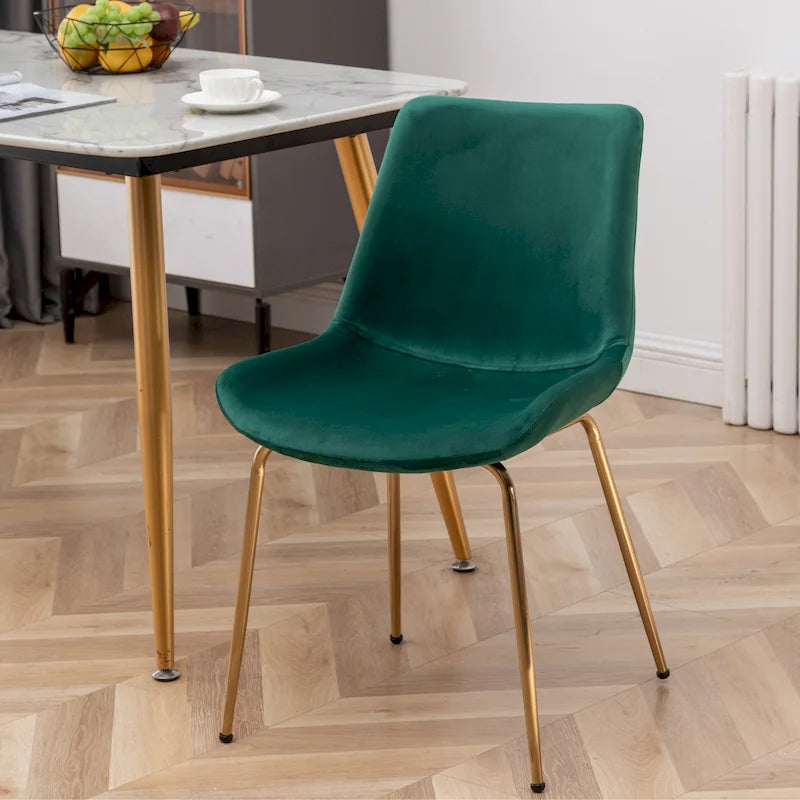 Roundhill Furniture Aufurr - Chaises de salle à manger modernes en velours (Lot de 2)
