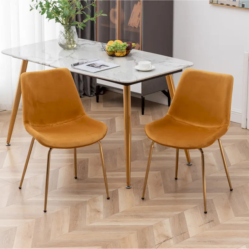 Roundhill Furniture Aufurr - Chaises de salle à manger modernes en velours (Lot de 2)