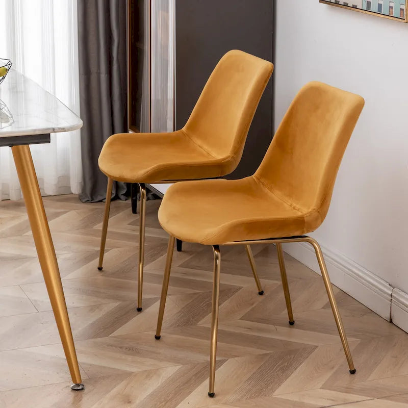 Roundhill Furniture Aufurr - Chaises de salle à manger modernes en velours (Lot de 2)