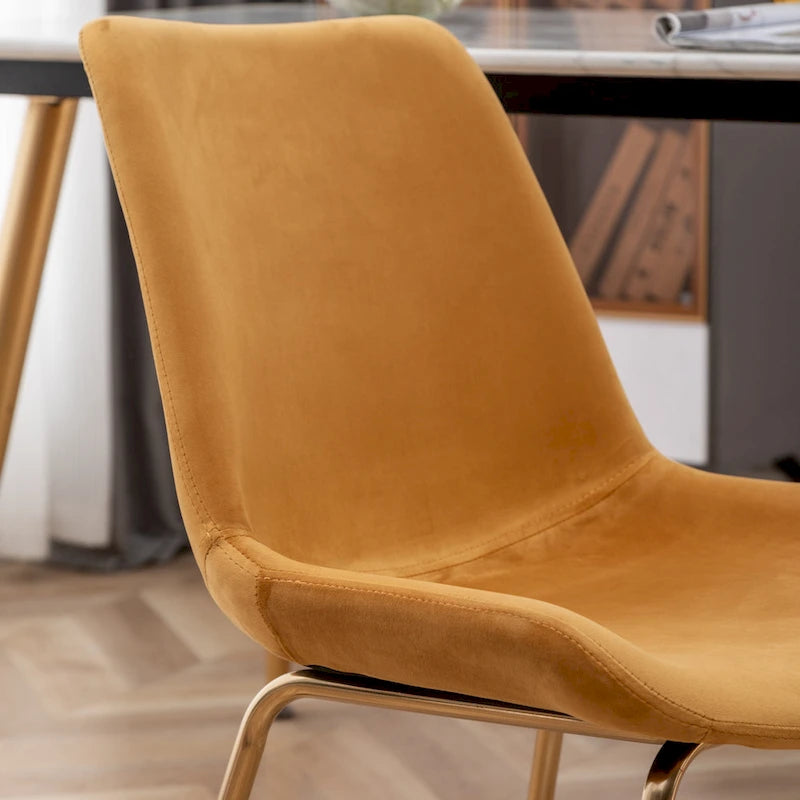 Roundhill Furniture Aufurr - Chaises de salle à manger modernes en velours (Lot de 2)