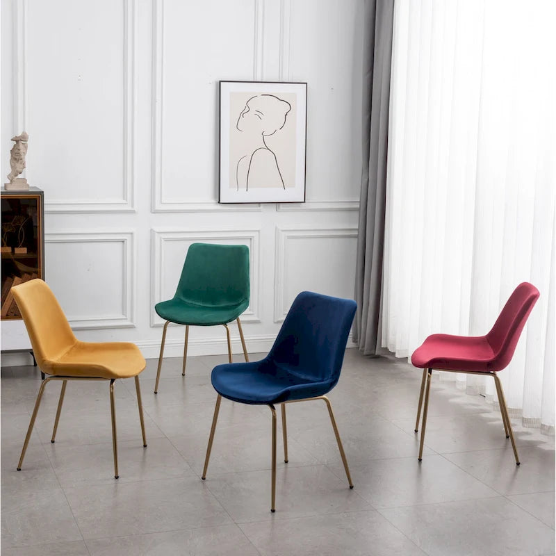 Roundhill Furniture Aufurr - Chaises de salle à manger modernes en velours (Lot de 2)