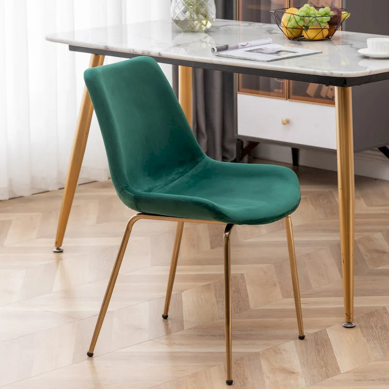 Roundhill Furniture Aufurr - Chaises de salle à manger modernes en velours (Lot de 2)