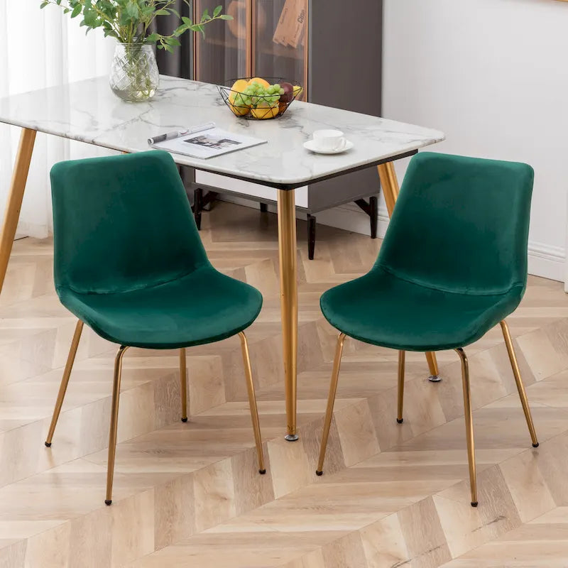 Roundhill Furniture Aufurr - Chaises de salle à manger modernes en velours (Lot de 2)