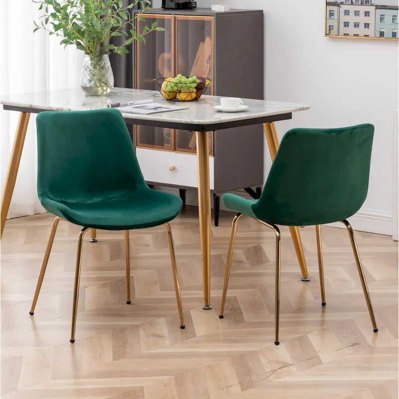 Roundhill Furniture Aufurr - Chaises de salle à manger modernes en velours (Lot de 2)