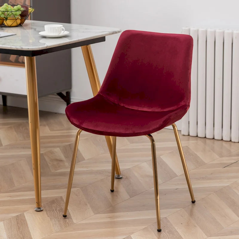 Roundhill Furniture Aufurr - Chaises de salle à manger modernes en velours (Lot de 2)