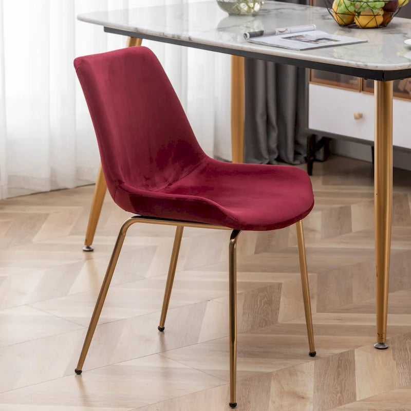Roundhill Furniture Aufurr - Chaises de salle à manger modernes en velours (Lot de 2)