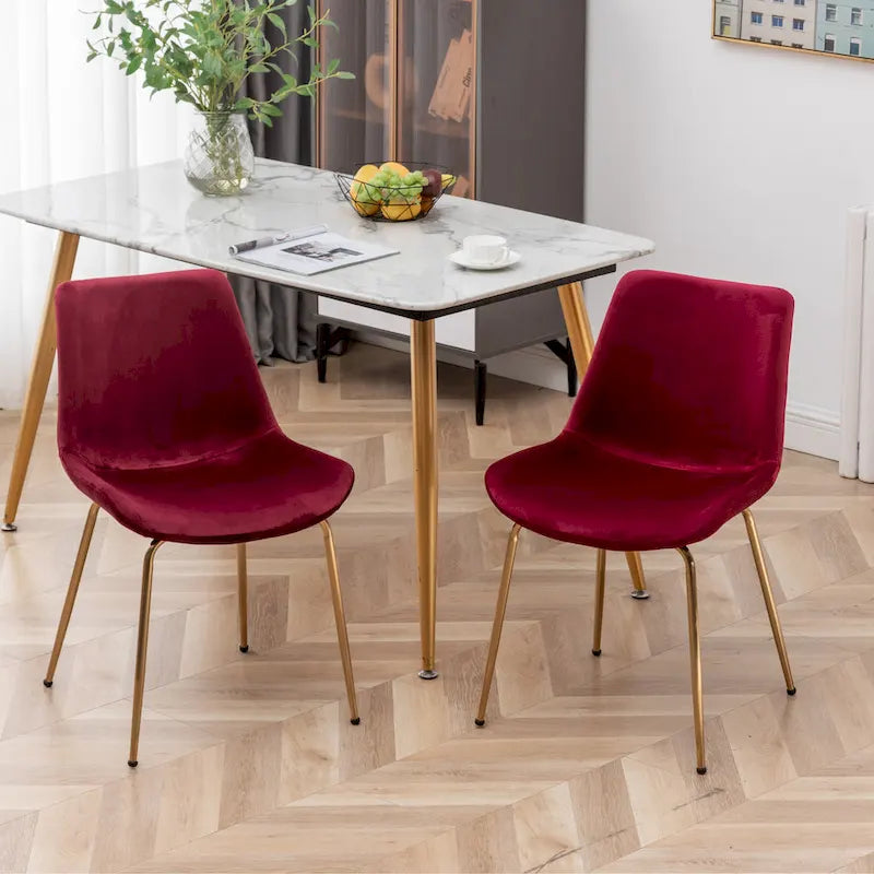 Roundhill Furniture Aufurr - Chaises de salle à manger modernes en velours (Lot de 2)