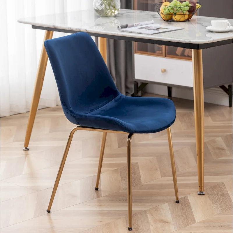 Roundhill Furniture Aufurr - Chaises de salle à manger modernes en velours (Lot de 2)