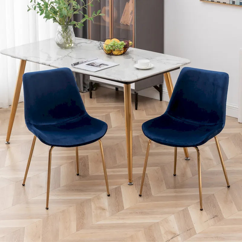 Roundhill Furniture Aufurr - Chaises de salle à manger modernes en velours (Lot de 2)
