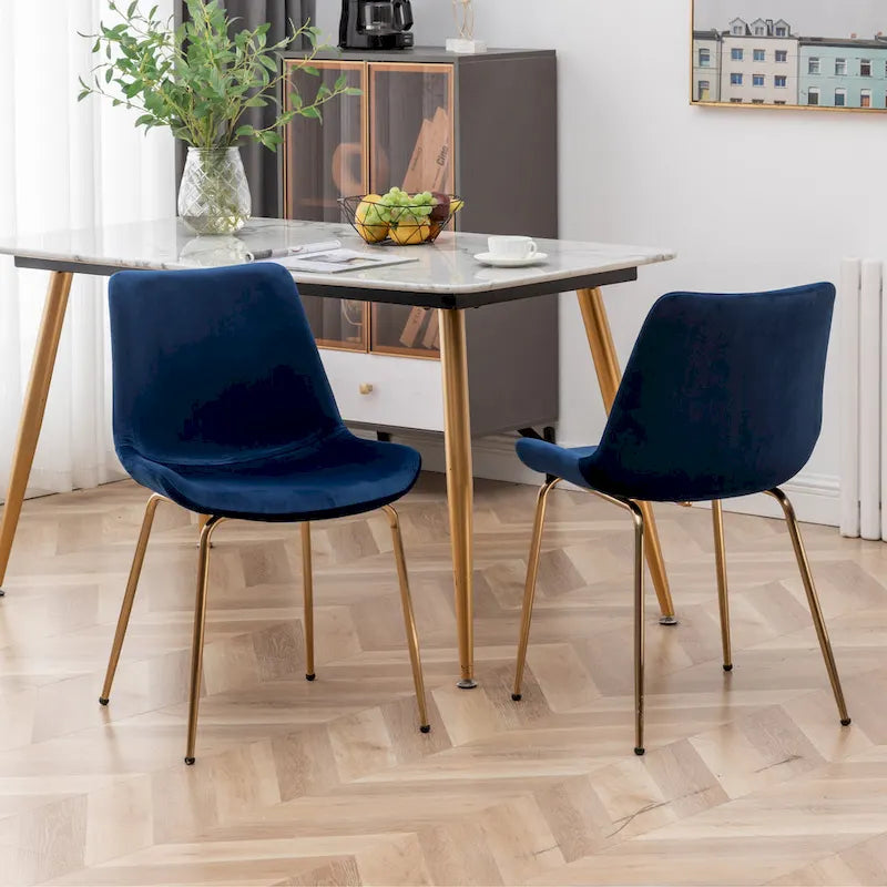 Roundhill Furniture Aufurr - Chaises de salle à manger modernes en velours (Lot de 2)