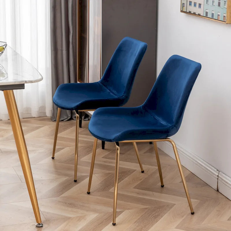 Roundhill Furniture Aufurr - Chaises de salle à manger modernes en velours (Lot de 2)