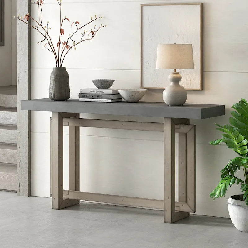 Console en bois et béton de style industriel