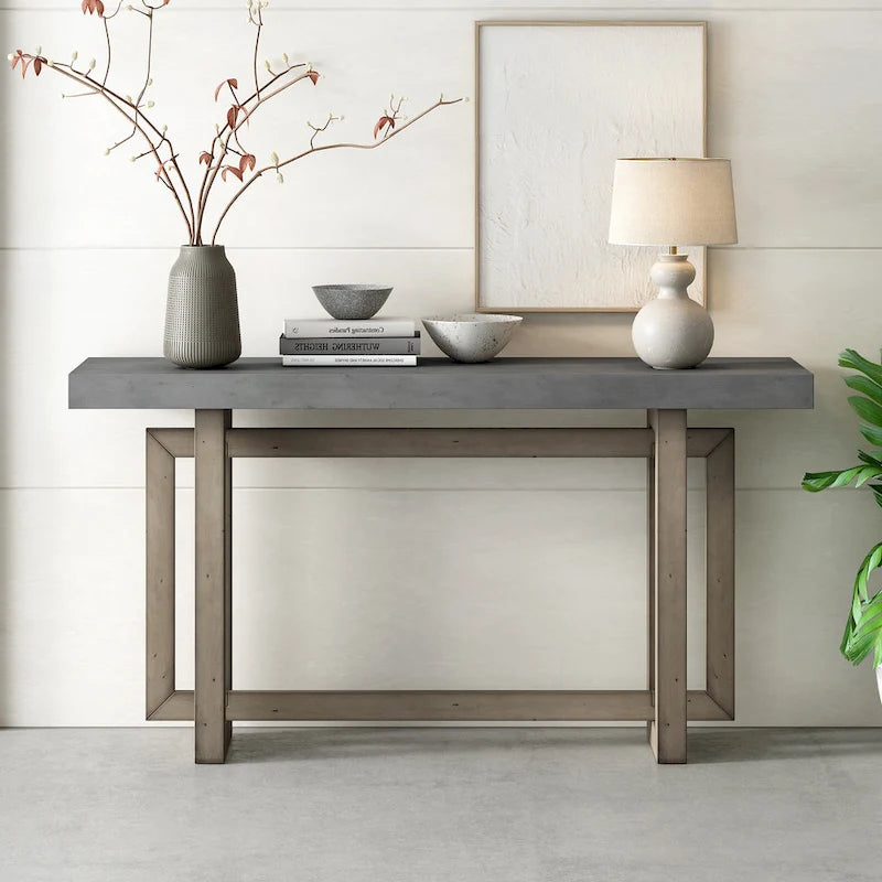 Console en bois et béton de style industriel