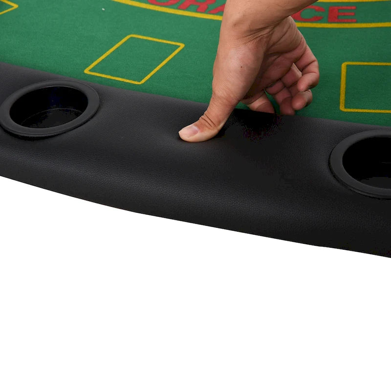 HomCom Table de poker pliable demi-lune 72 po 7 joueurs – Bleu/Noir