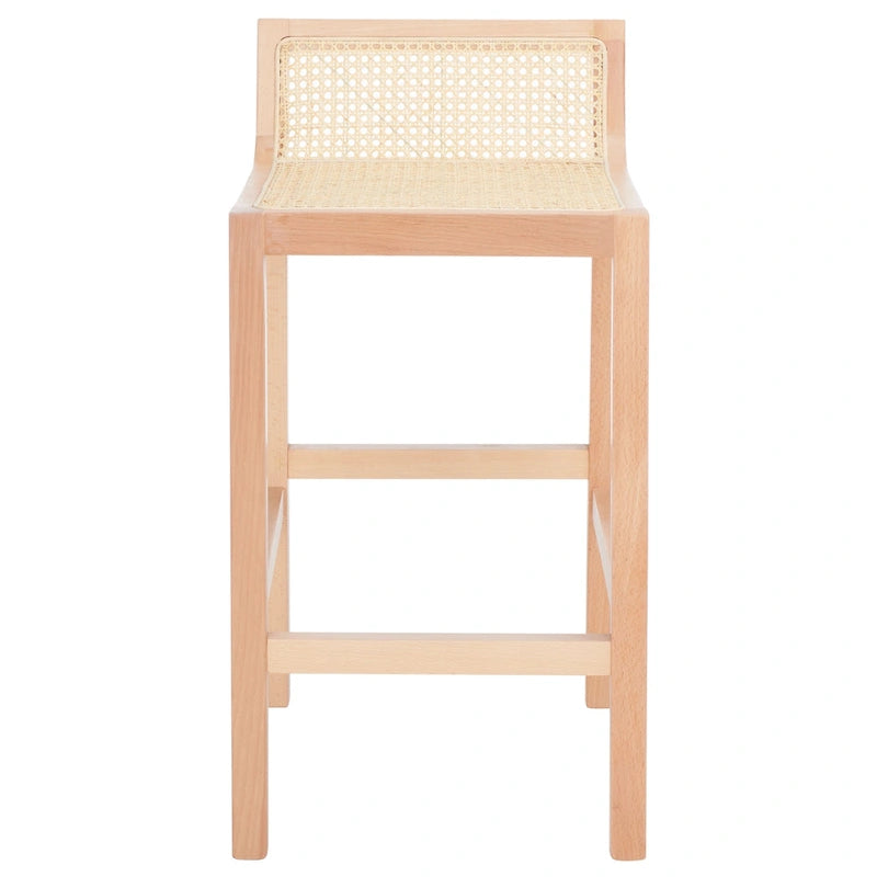 Tabouret de comptoir en canne à dossier bas SAFAVIEH Carry - 16 L x 19 P x 31 H - 16Lx19Px31H