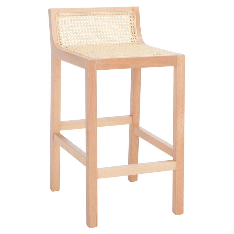 Tabouret de comptoir en canne à dossier bas SAFAVIEH Carry - 16 L x 19 P x 31 H - 16Lx19Px31H