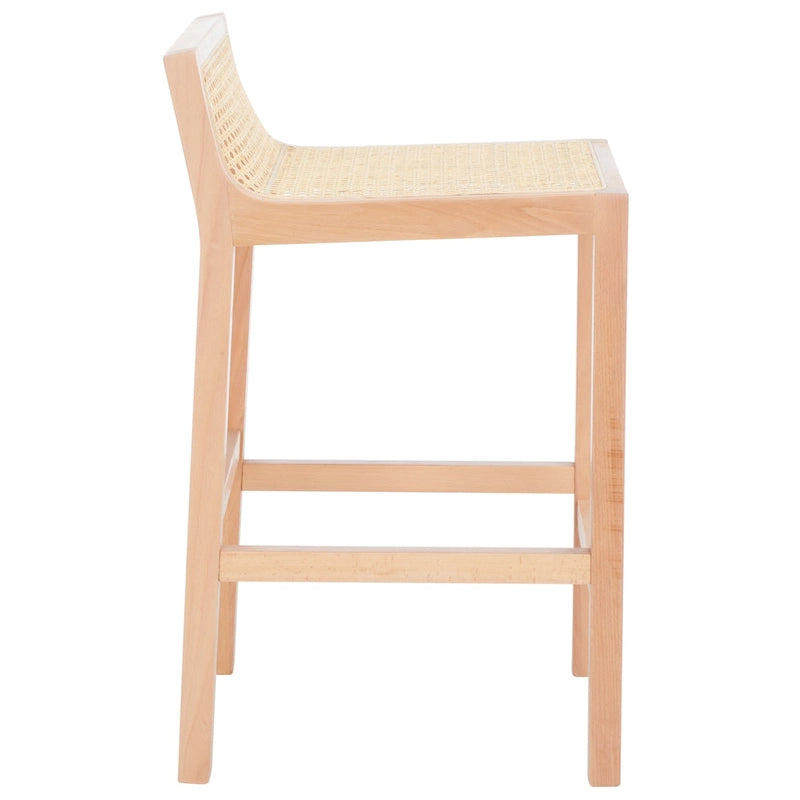 Tabouret de comptoir en canne à dossier bas SAFAVIEH Carry - 16 L x 19 P x 31 H - 16Lx19Px31H