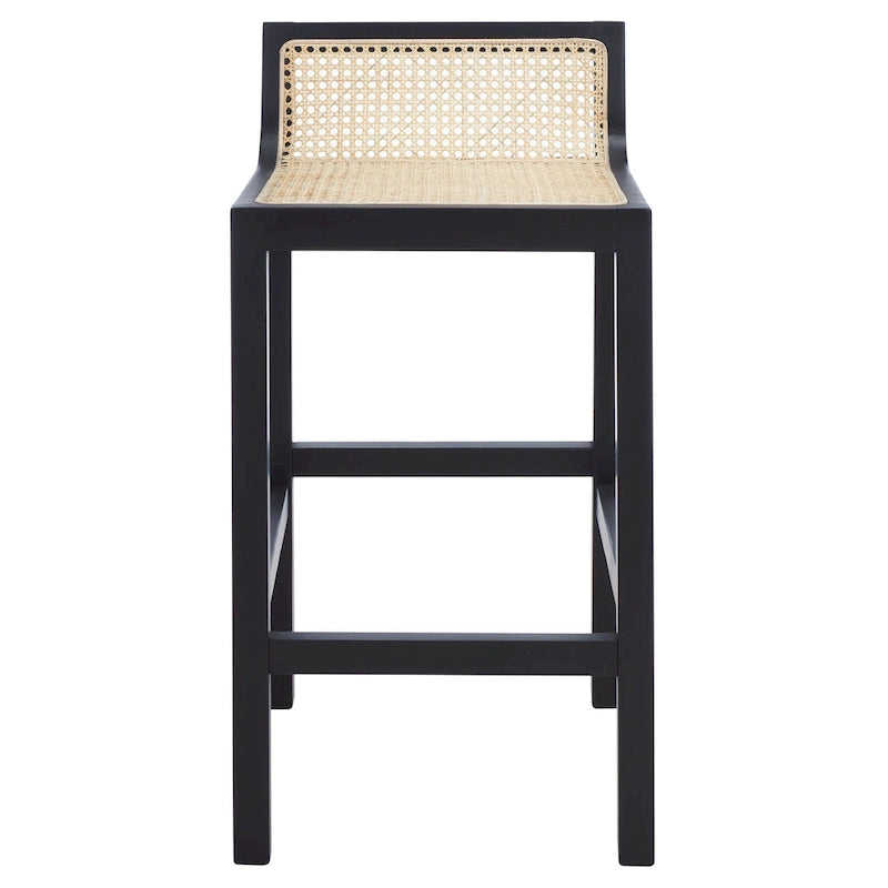 Tabouret de comptoir en canne à dossier bas SAFAVIEH Carry - 16 L x 19 P x 31 H - 16Lx19Px31H