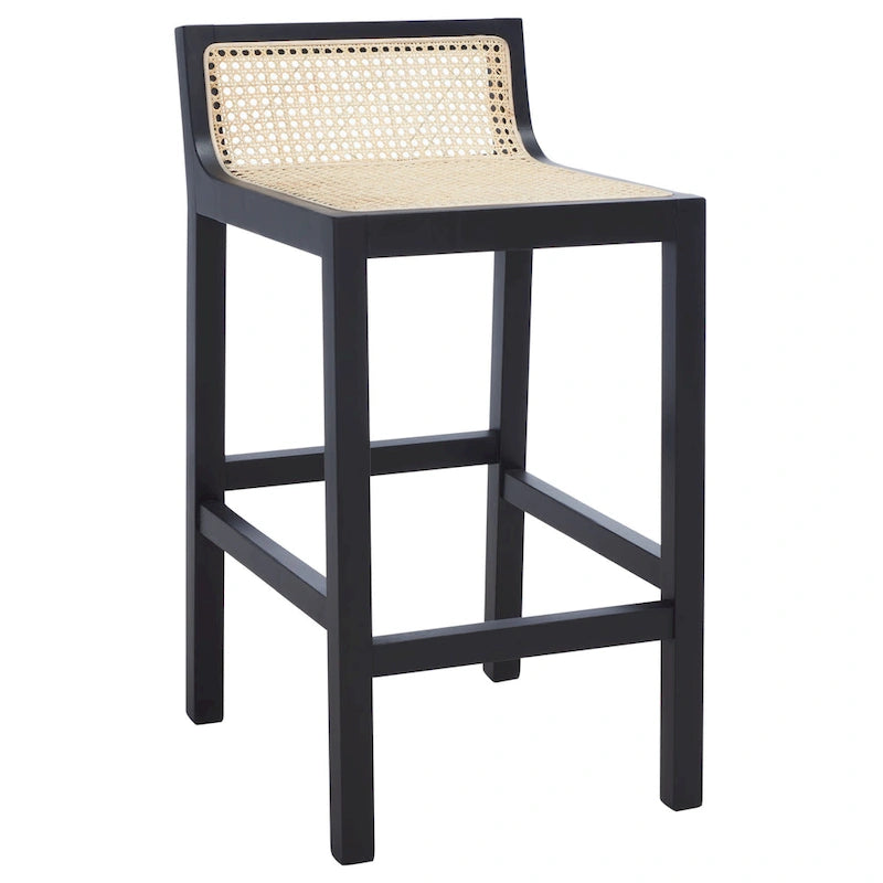 Tabouret de comptoir en canne à dossier bas SAFAVIEH Carry - 16 L x 19 P x 31 H - 16Lx19Px31H