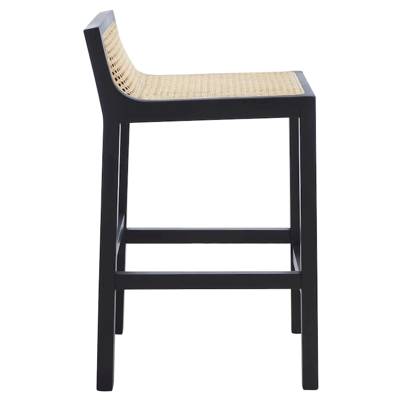 Tabouret de comptoir en canne à dossier bas SAFAVIEH Carry - 16 L x 19 P x 31 H - 16Lx19Px31H