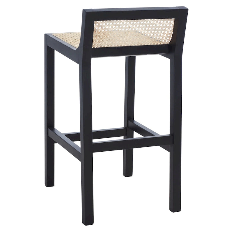 Tabouret de comptoir en canne à dossier bas SAFAVIEH Carry - 16 L x 19 P x 31 H - 16Lx19Px31H