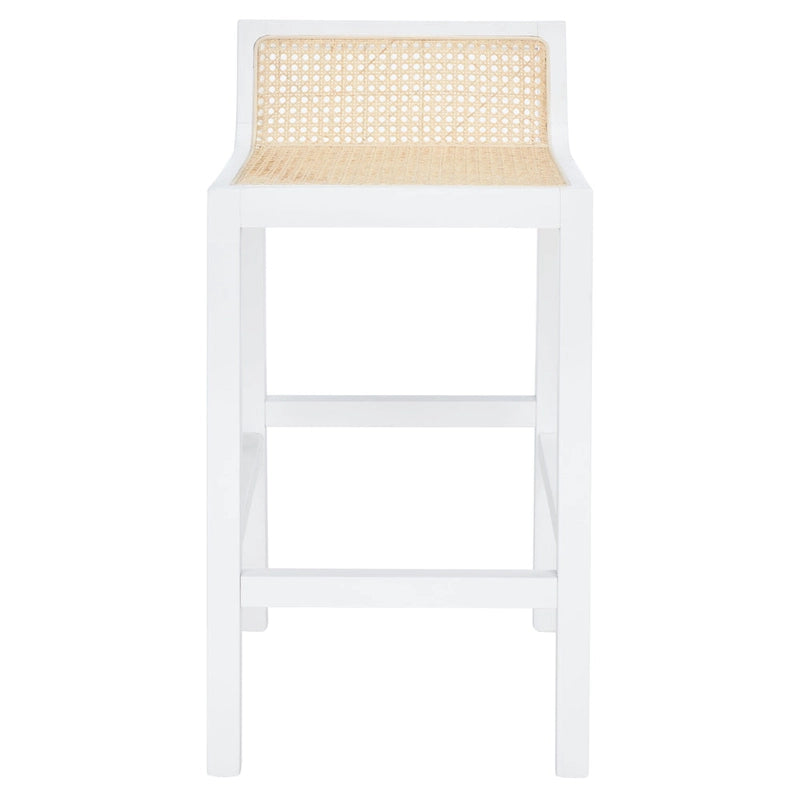 Tabouret de comptoir en canne à dossier bas SAFAVIEH Carry - 16 L x 19 P x 31 H - 16Lx19Px31H