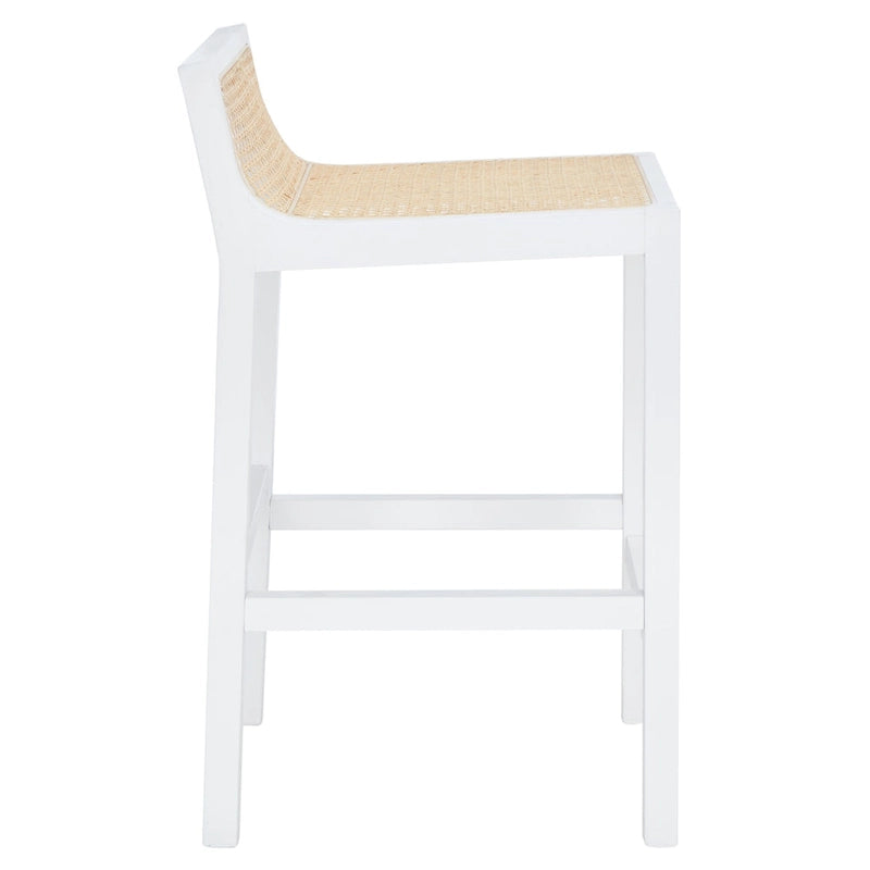 Tabouret de comptoir en canne à dossier bas SAFAVIEH Carry - 16 L x 19 P x 31 H - 16Lx19Px31H