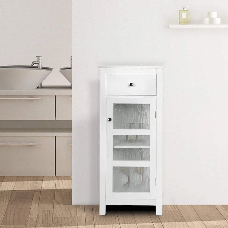 Meuble d'appoint bas Connor Teamson Home avec verre texturé effet eau