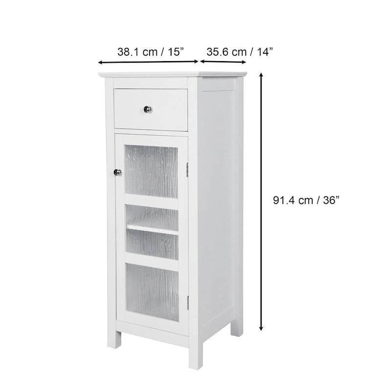 Meuble d'appoint bas Connor Teamson Home avec verre texturé effet eau
