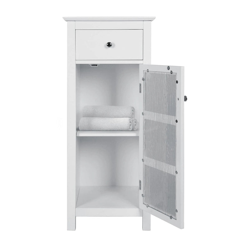 Meuble d'appoint bas Connor Teamson Home avec verre texturé effet eau