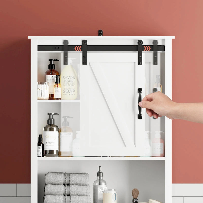 Armoire de rangement Pellebant au-dessus des toilettes, gain de place pour salle de bain - 169 cm H x 69 cm L x 23 cm P