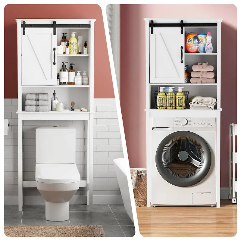 Armoire de rangement Pellebant au-dessus des toilettes, gain de place pour salle de bain - 169 cm H x 69 cm L x 23 cm P