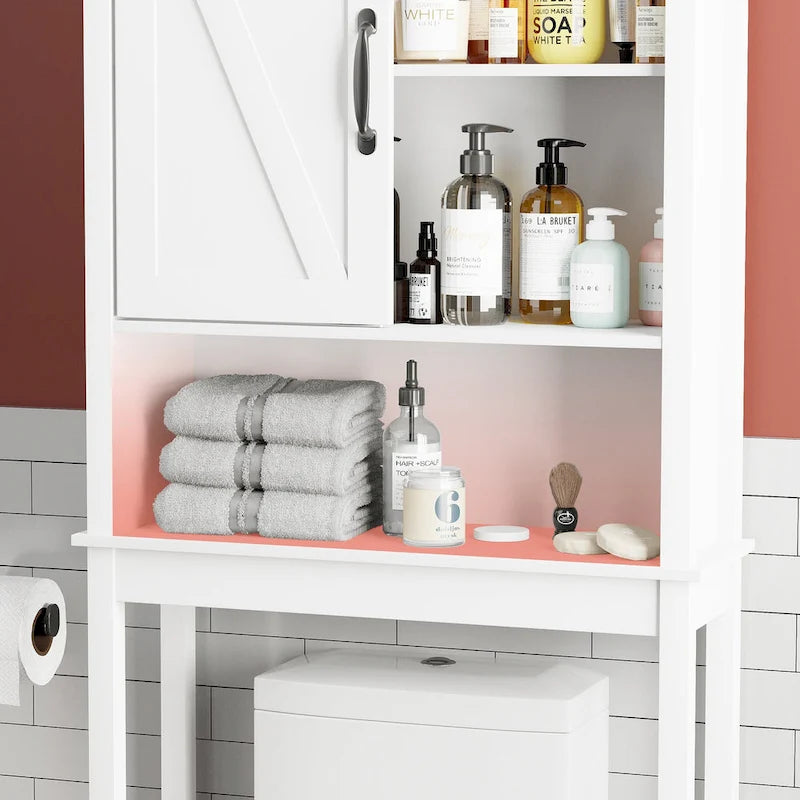 Armoire de rangement Pellebant au-dessus des toilettes, gain de place pour salle de bain - 169 cm H x 69 cm L x 23 cm P
