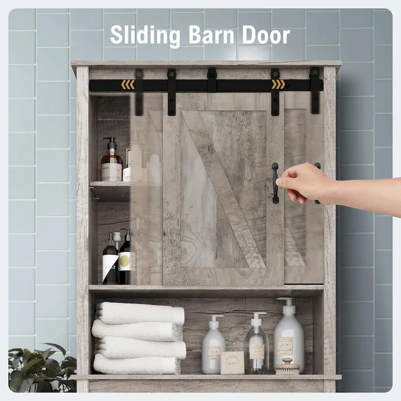 Armoire de rangement Pellebant au-dessus des toilettes, gain de place pour salle de bain - 169 cm H x 69 cm L x 23 cm P