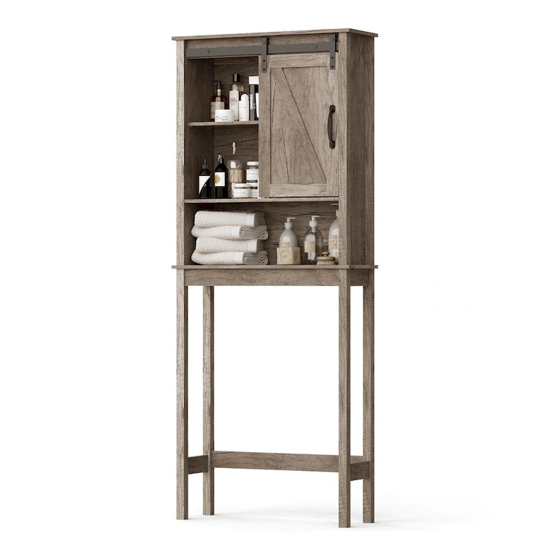 Armoire de rangement Pellebant au-dessus des toilettes, gain de place pour salle de bain - 169 cm H x 69 cm L x 23 cm P