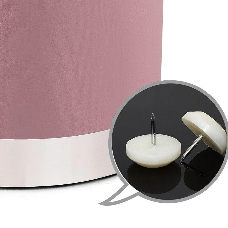 Pouffe rond en velours avec garniture argentée Adeco Vanity