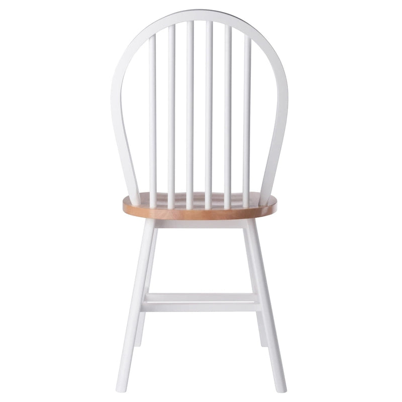 Ensemble de 2 chaises Windsor, naturel et blanc