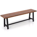 Costway 1/2 PCS 60 Dining Bench 3 Person Entryway Shoe Bench with Metal Frame for Hallway