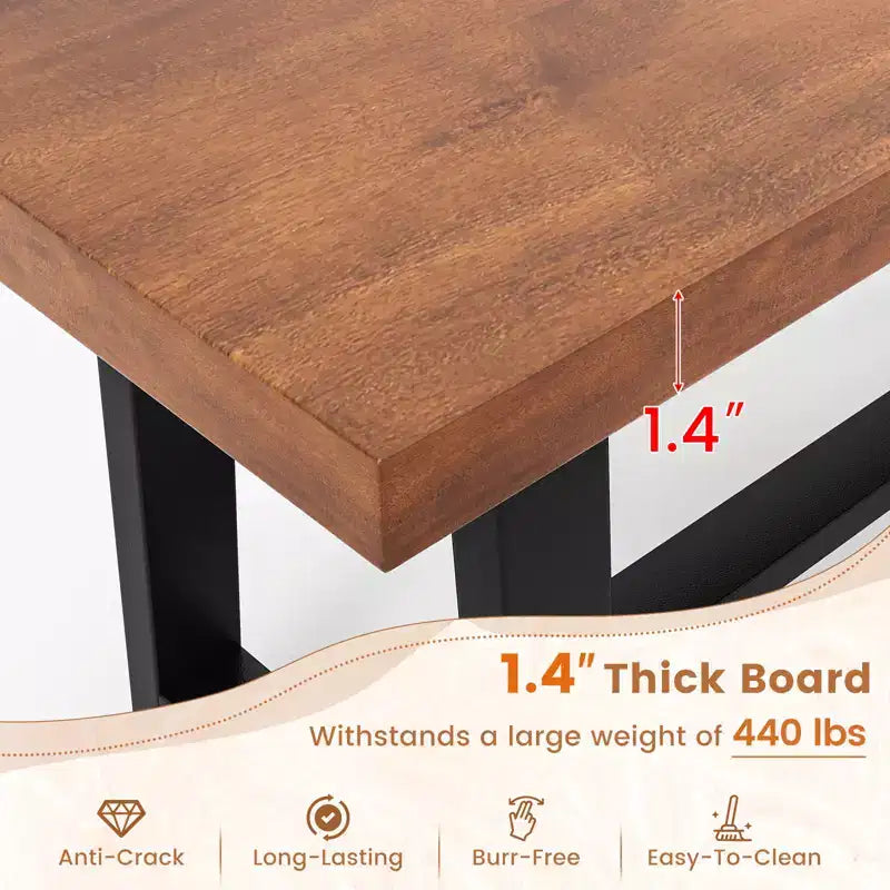 Costway Banc de salle à manger 1/2 PCS 60", 3 places, banc à chaussures d'entrée avec cadre en métal pour couloir