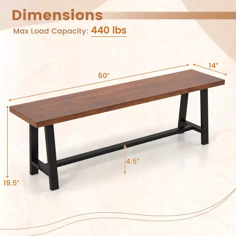 Costway Banc de salle à manger 1/2 PCS 60", 3 places, banc à chaussures d'entrée avec cadre en métal pour couloir