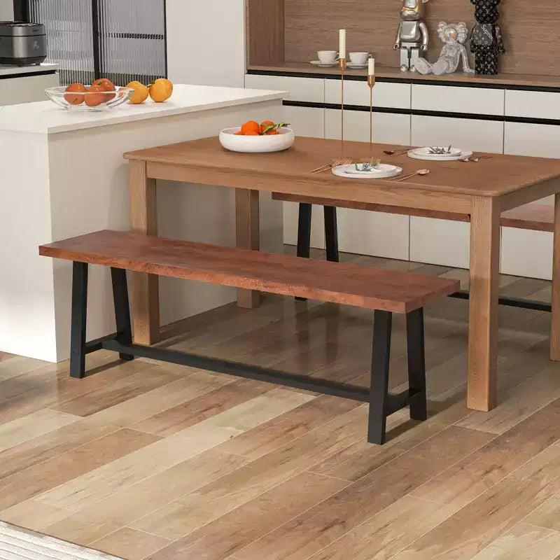 Costway Banc de salle à manger 1/2 PCS 60", 3 places, banc à chaussures d'entrée avec cadre en métal pour couloir