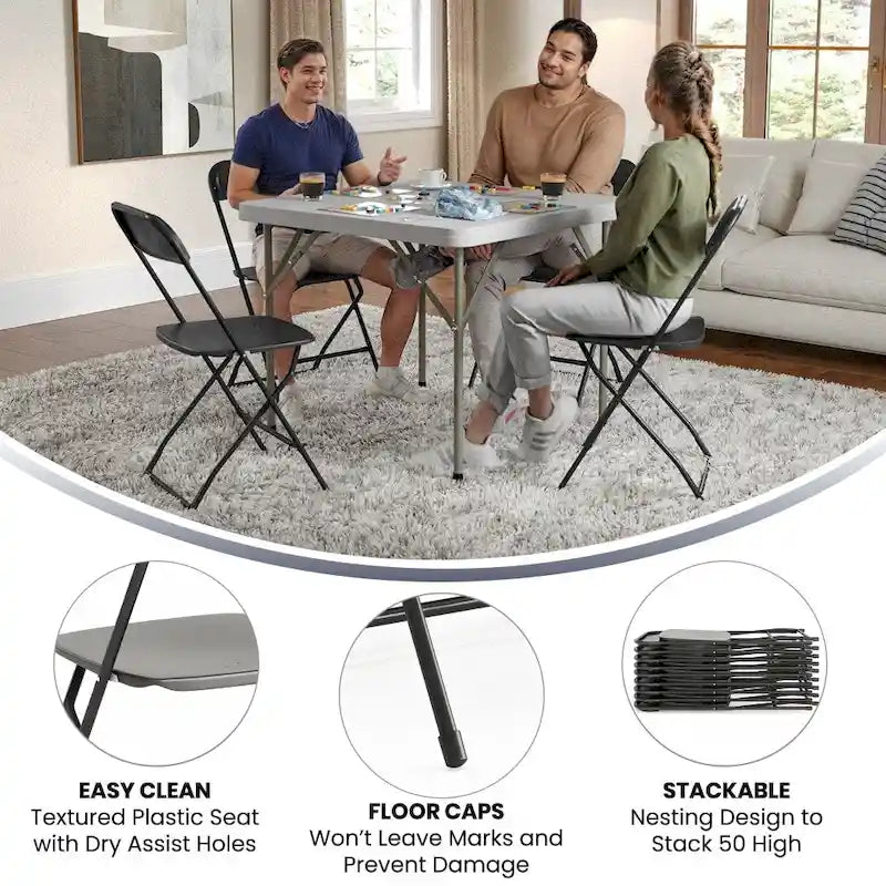 Chaise pliante en plastique – Capacité de 295 kg – Chaise événementielle