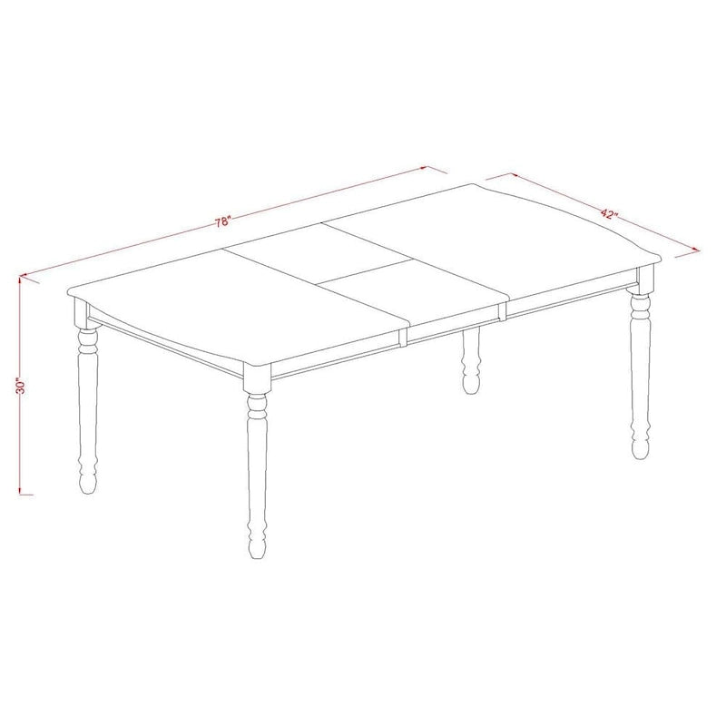 Ensemble de salle à manger East West Furniture – une table à manger rectangulaire et des chaises de cuisine, blanc lin (option pièces)