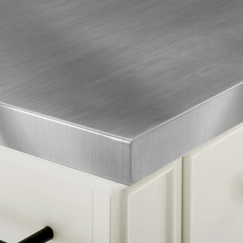 Îlot de cuisine Crosley Julia avec plateau en acier inoxydable et tabourets à dossier en X – 50 L x 60 P x 41 H